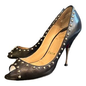 Christian Louboutin Peep Toe 100mm Stud Heels size 36.5 / 6.5